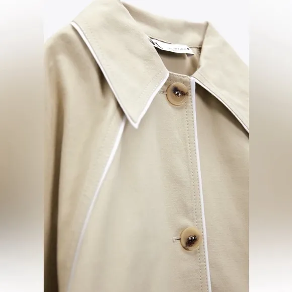 NWT Zara Oversized Contrast Coat SZ L NWT