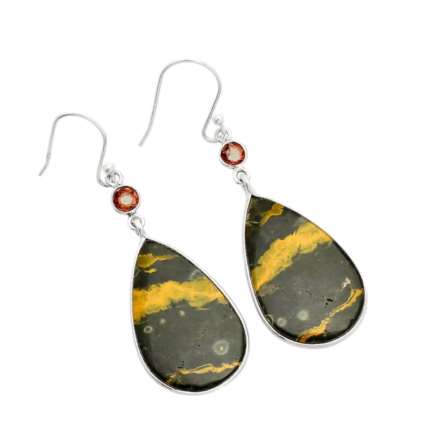 Ocean Jasper Solid 925 Sterling Silver Earrings
