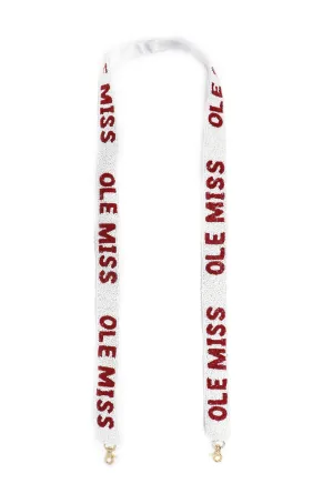 OLE MISS Beaded Strap - White