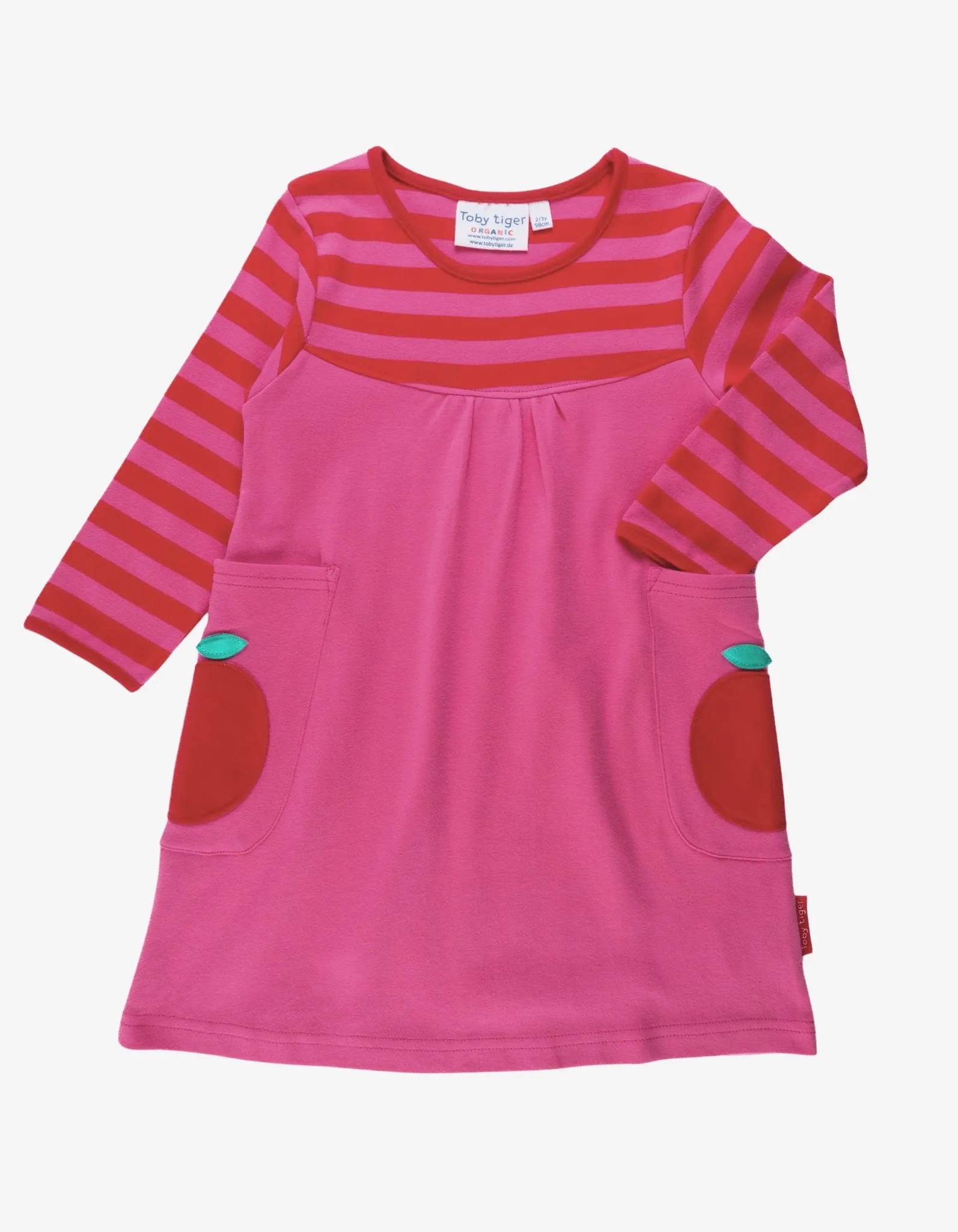 Organic Apple Applique Long-Sleeved Dress