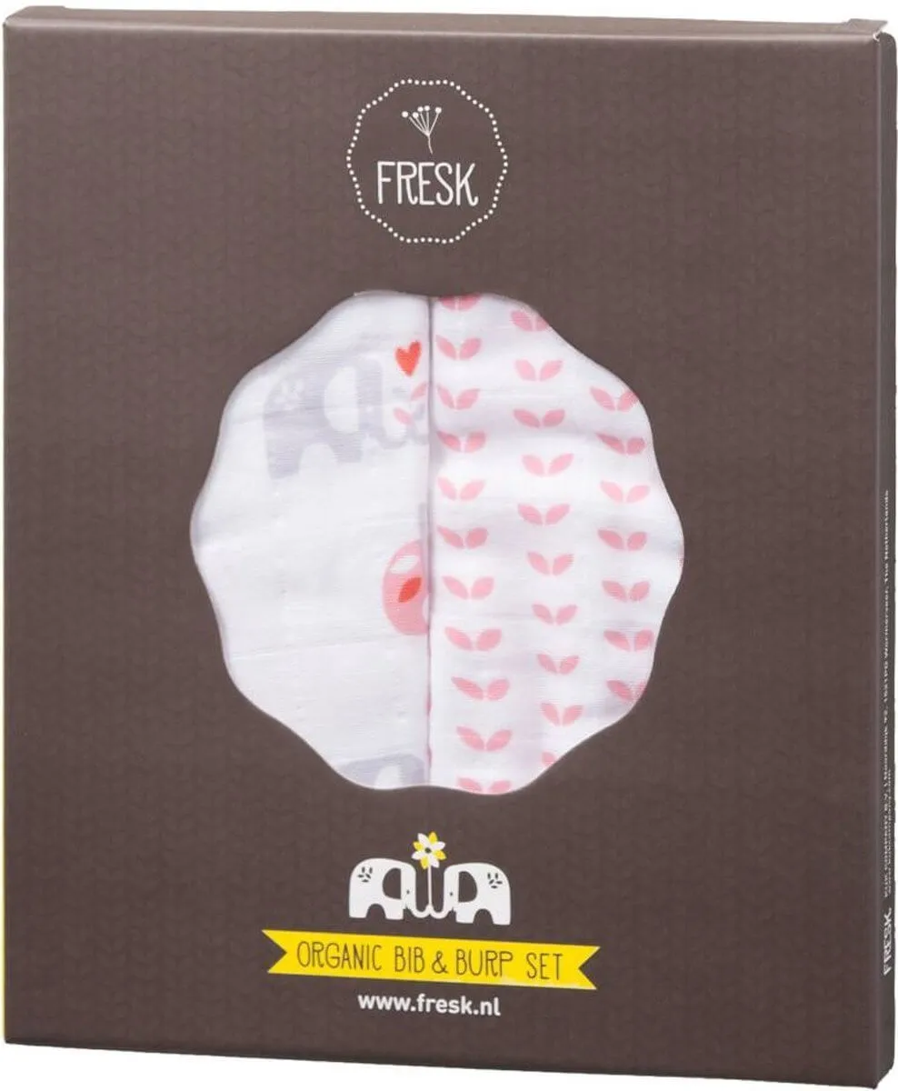 Organic Bib & Burp Set - Elephant