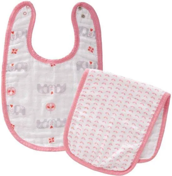 Organic Bib & Burp Set - Elephant