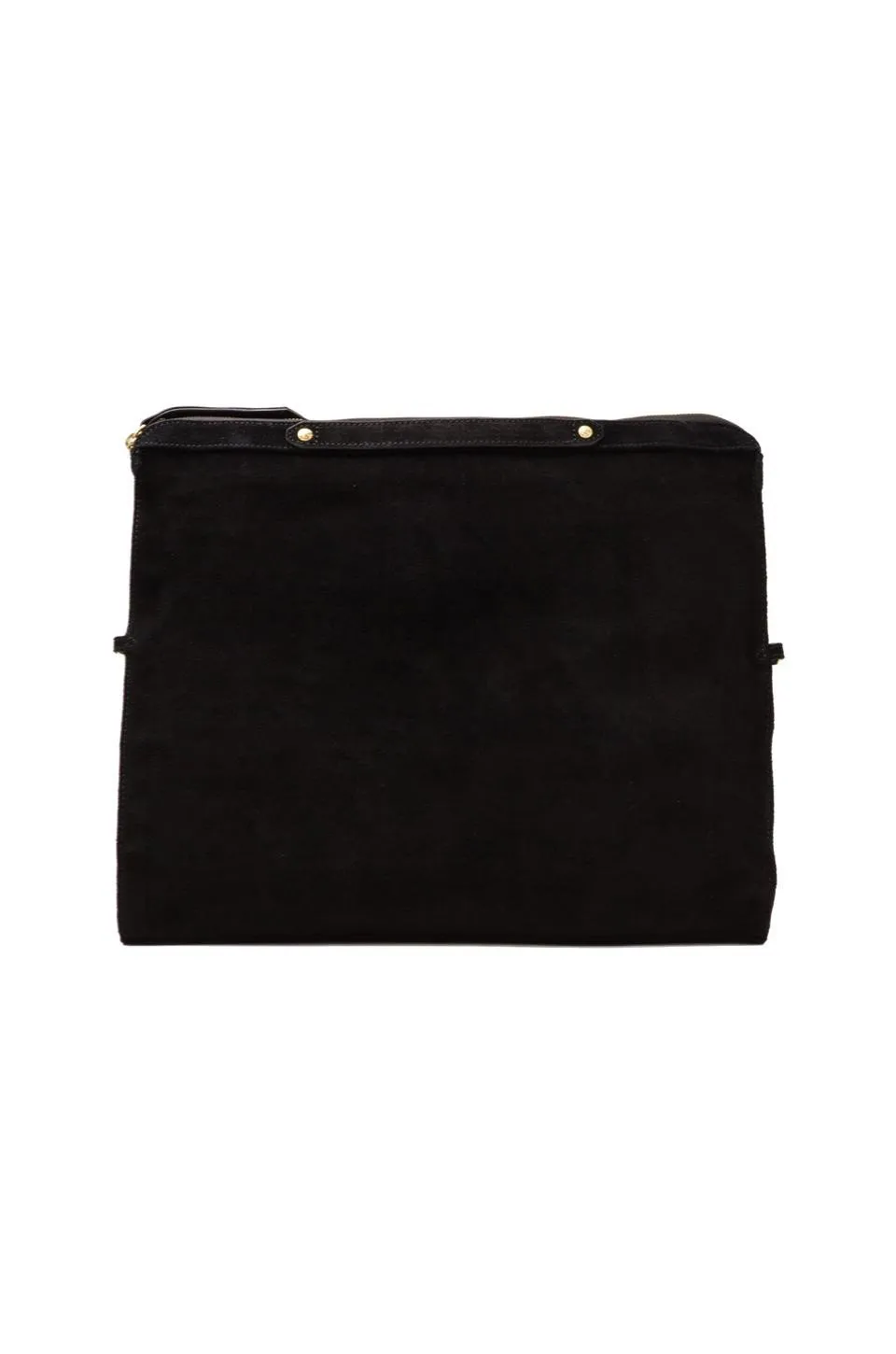 Oversized Suede Banker Clutch Bag