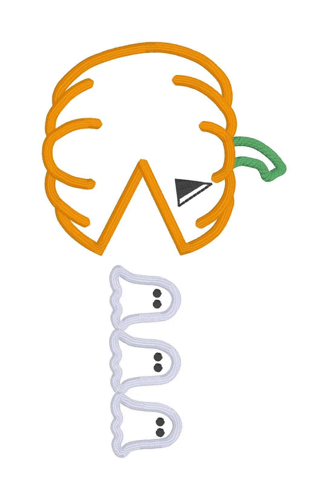 Pac Pumpkin machine embroidery design (4 sizes and 2 versions included) DIGITAL DOWNLOAD