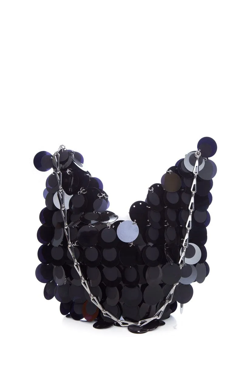 Paco Rabanne Black Sparkle Shoulder Handbag