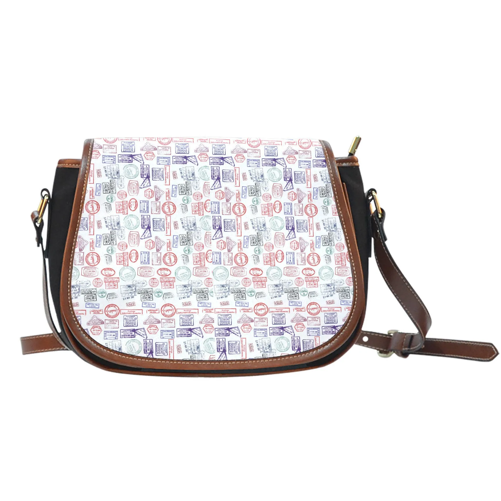 Passport Stamps Saddled Bag