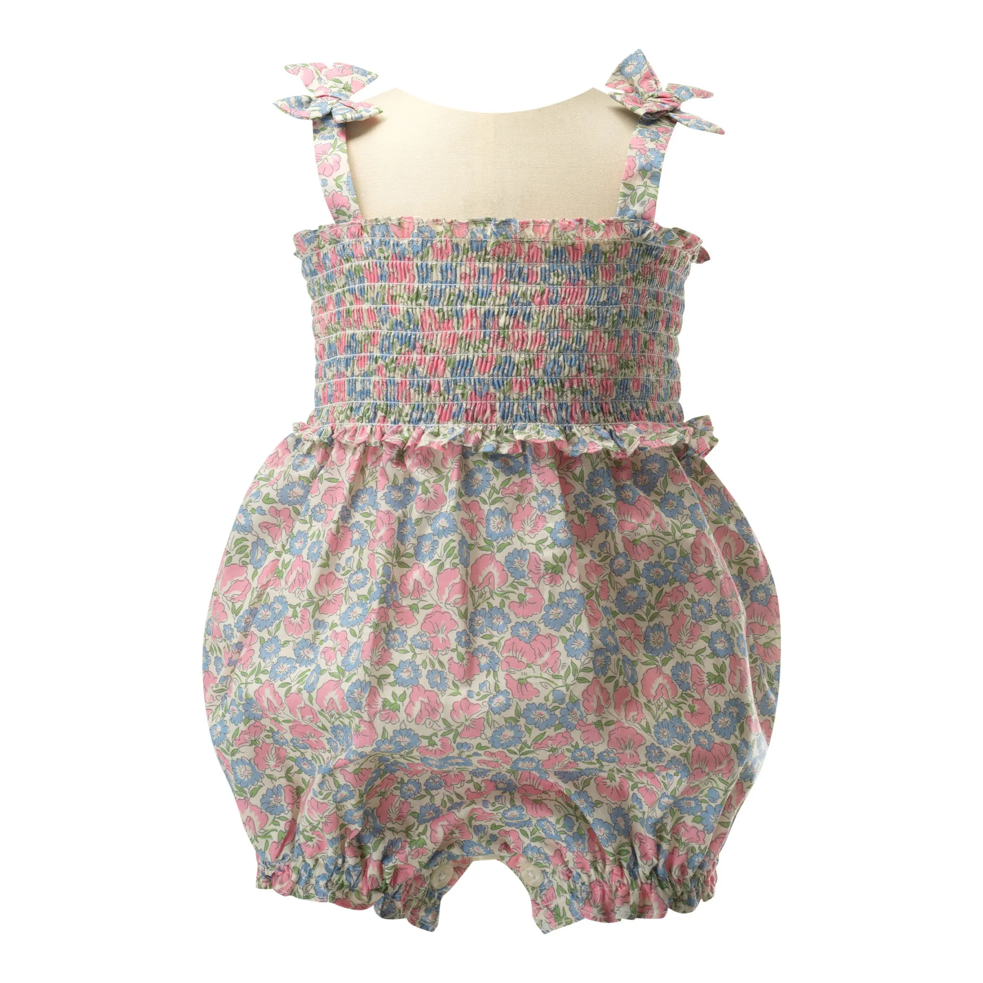 Pastel Floral Smocked Bubble