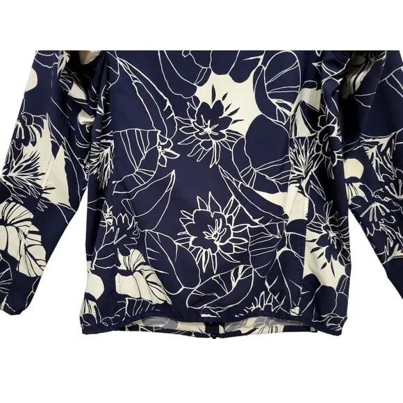 PATAGONIA Bajadas Hoody Jacket Lightweight UPF Protection Blue Floral Full Zip