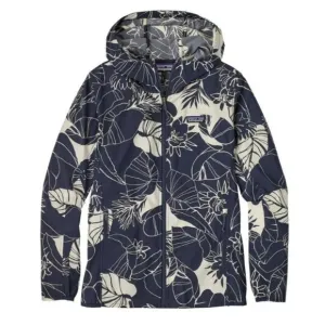 PATAGONIA Bajadas Hoody Jacket Lightweight UPF Protection Blue Floral Full Zip