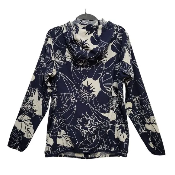 PATAGONIA Bajadas Hoody Jacket Lightweight UPF Protection Blue Floral Full Zip