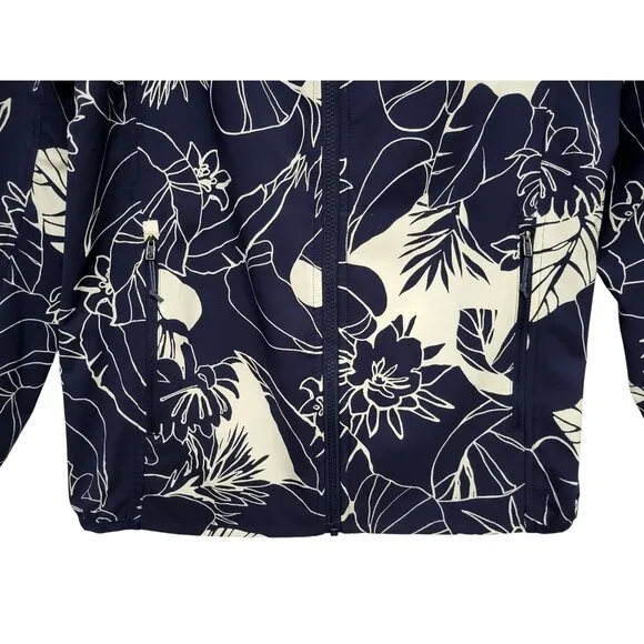 PATAGONIA Bajadas Hoody Jacket Lightweight UPF Protection Blue Floral Full Zip