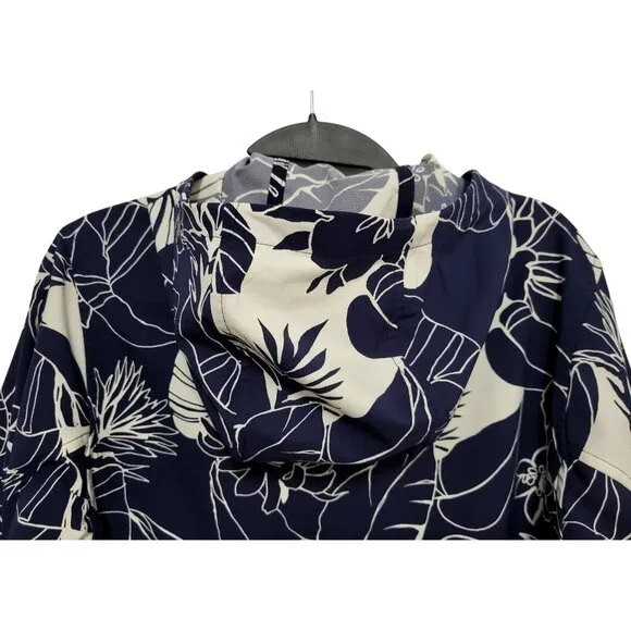 PATAGONIA Bajadas Hoody Jacket Lightweight UPF Protection Blue Floral Full Zip