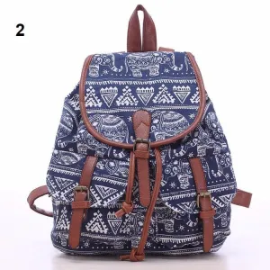 Patterned Canvas Backpack