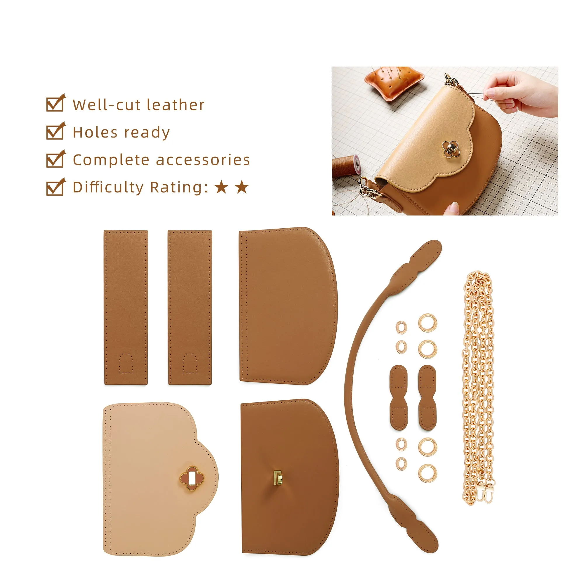 Peach Girl Square Leather Bag Kit