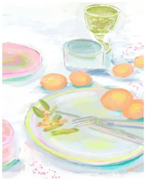 PEACHY DINNER - CANVAS 30x40 PRINT