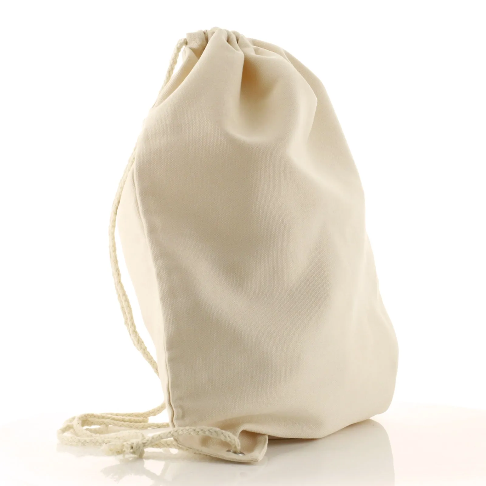 Personalised Canvas Drawstring Backpack with Alpacas Multicolour Baubles and Cute Text