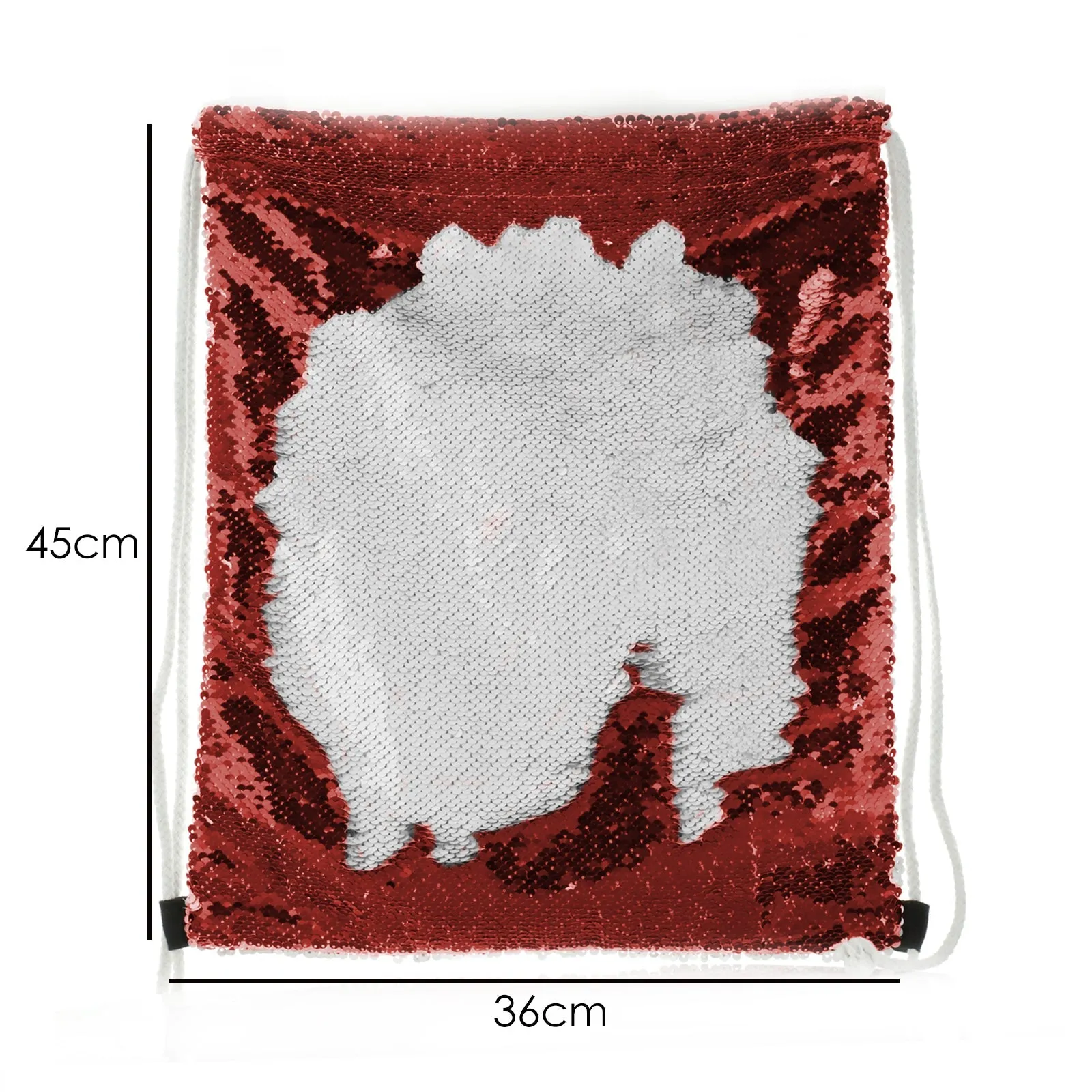 Personalised Sequin Drawstring Backpack with Badger Feather Hat and Cute Text