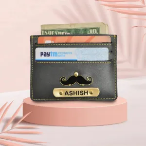 Personalized Vegan Leather Unisex Card Wallet - Grey