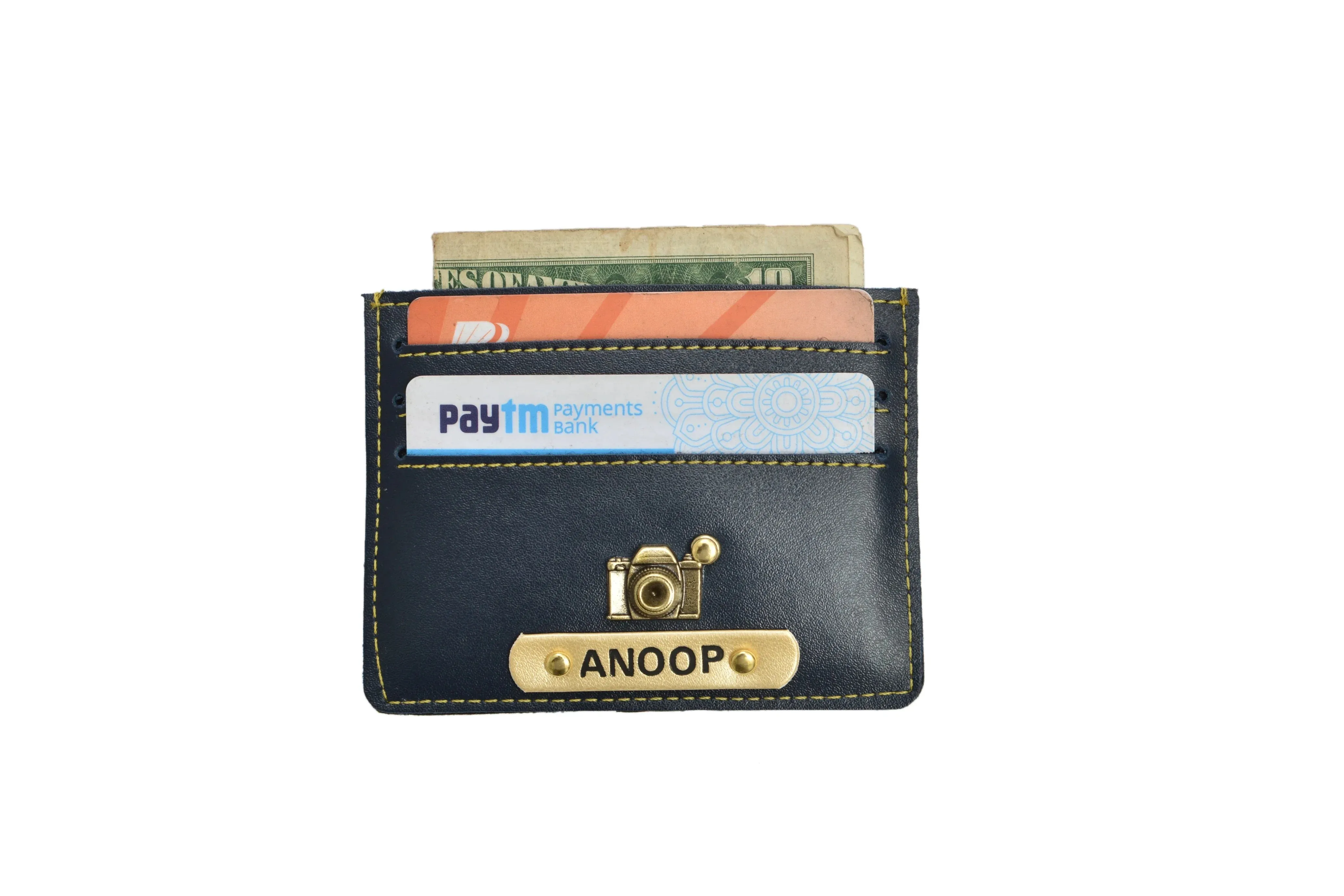Personalized Vegan Leather Unisex Card Wallet - Royal Blue