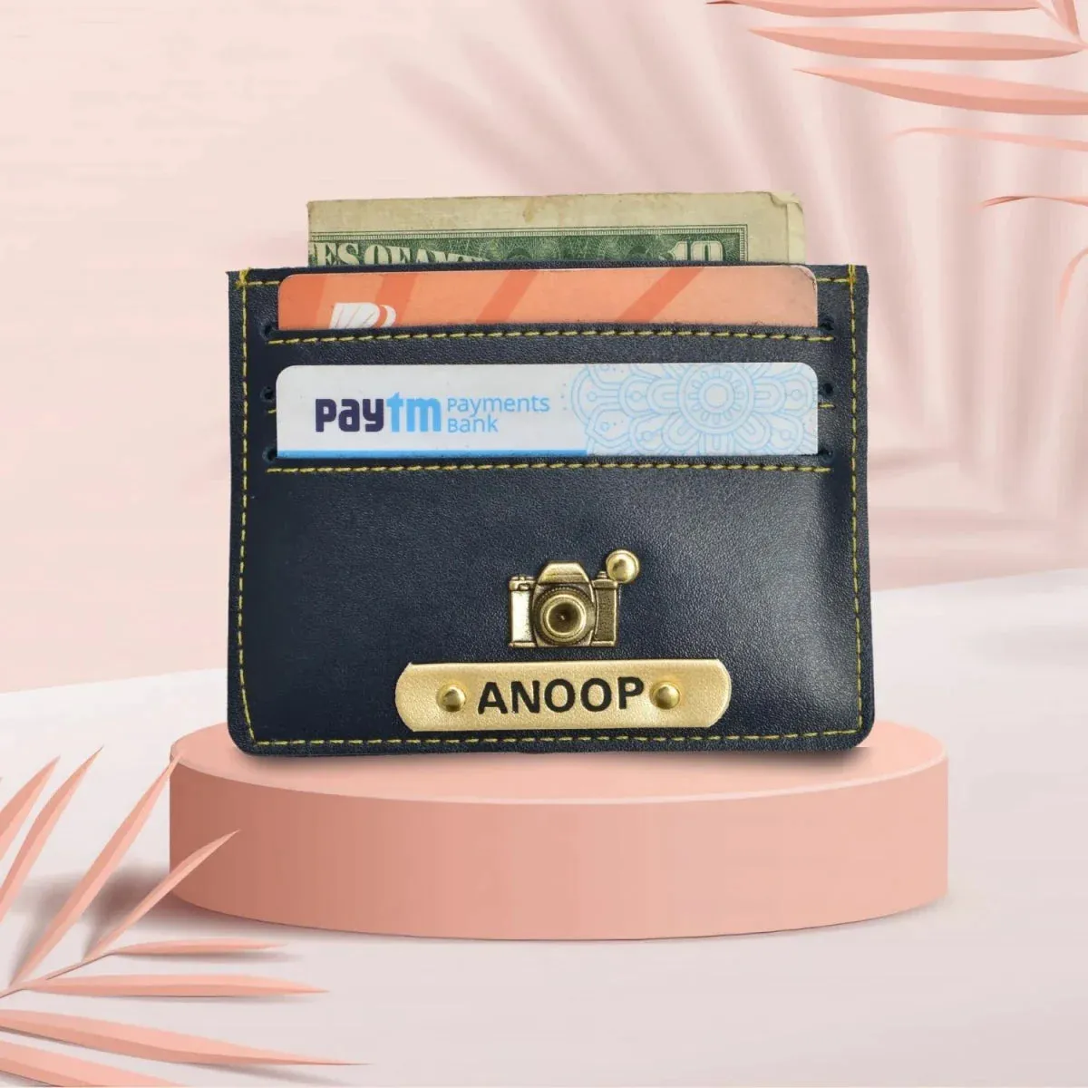 Personalized Vegan Leather Unisex Card Wallet - Royal Blue