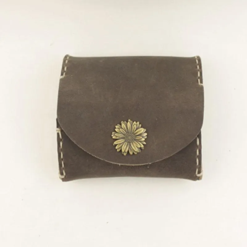 PERSONALIZED Women Coin Change Holder Pouch HANDMADE LEATHER CUTE Mini MONOGRAMMED GIFT CUSTOM Coin Wallet Holder