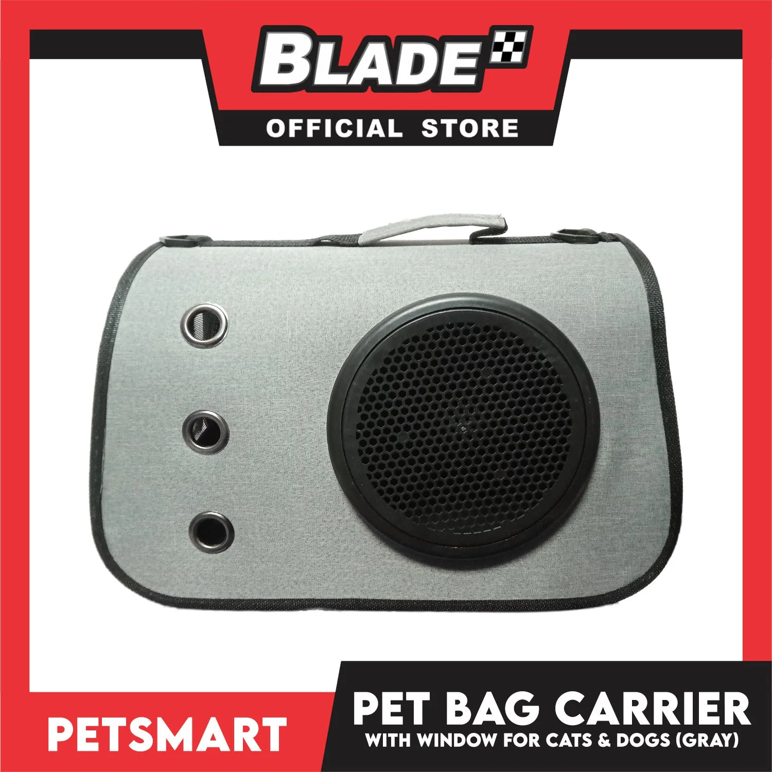 Pet Bag Carrier with Window for Cats and Dogs (Gray) 41cm x 26cm x 25cm