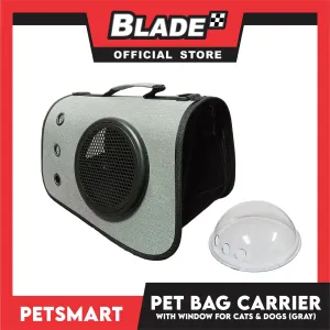 Pet Bag Carrier with Window for Cats and Dogs (Gray) 41cm x 26cm x 25cm