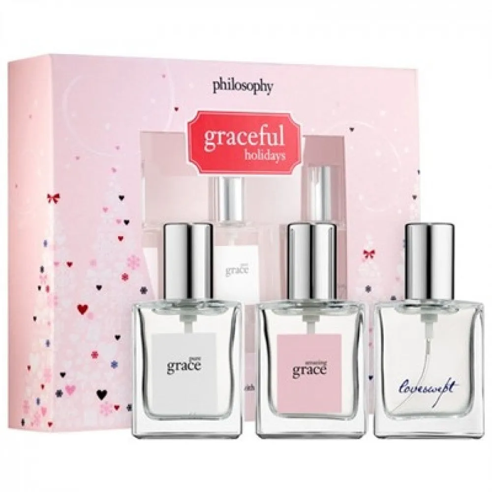 PHILOSOPHY GRACEFUL HOLIDAYS (AMAZING GRACE   PURE GRACE   LOVESWEPT) FOR WOMEN SET EDT 3x15 ml