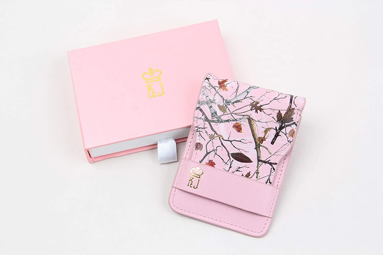 Pink Camo Wallet Leather Minimalist Wallet Unique Camouflage Design