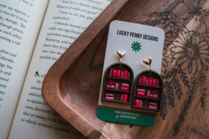 Pink Lovers 3D Bookshelf Earrings