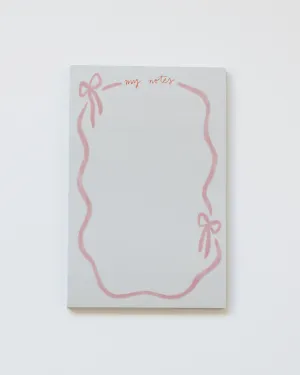 Pink Ribbon Bow Notepad