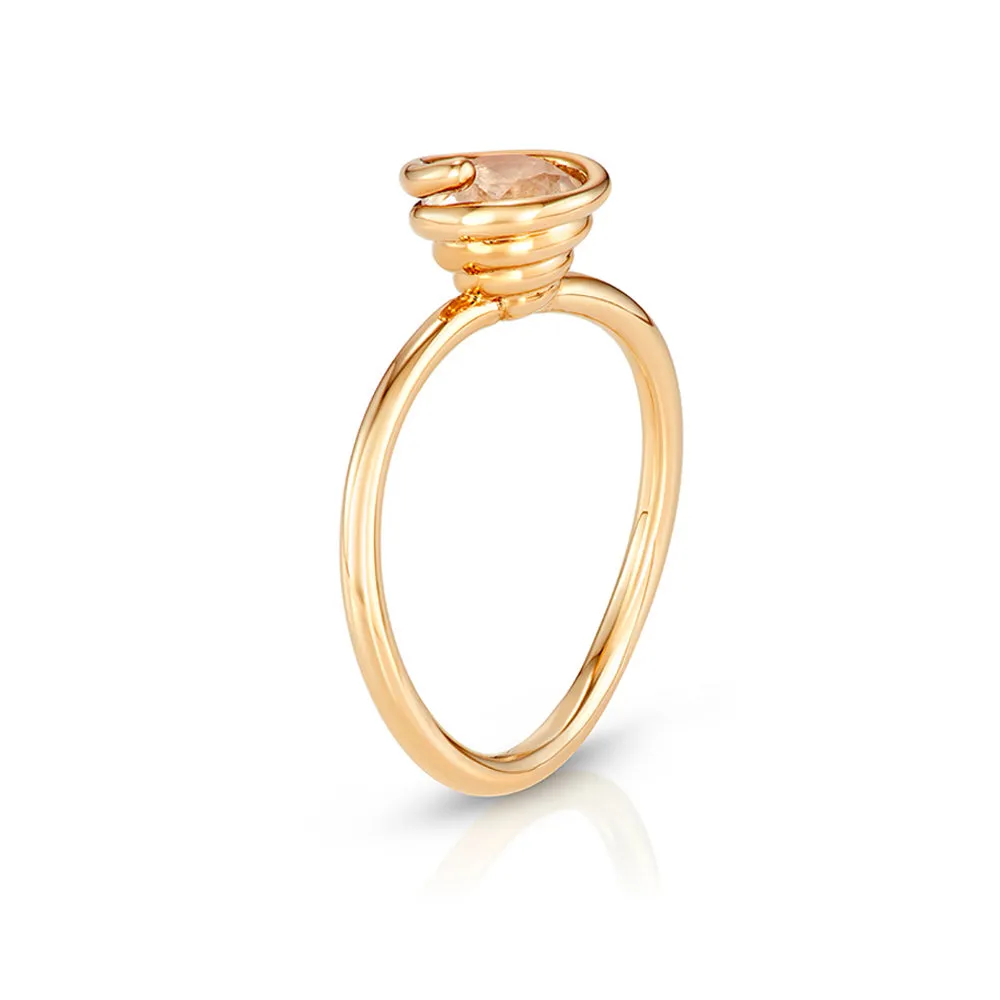 Pink Topaz Scroll Ring
