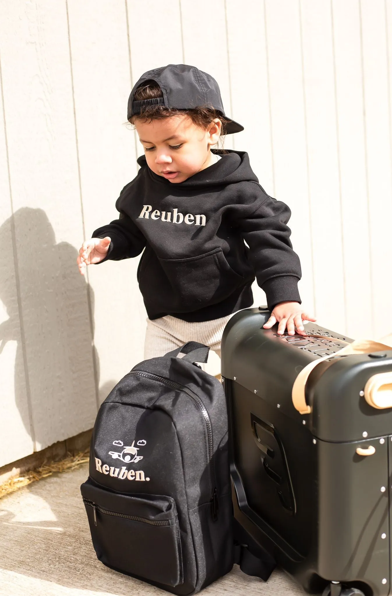 Plane Mini Name backpack - embroidered