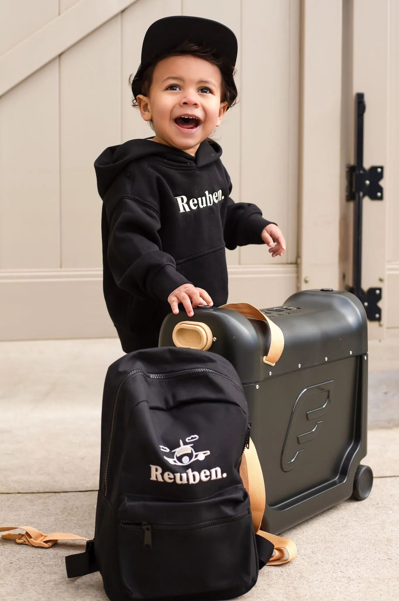 Plane Mini Name backpack - embroidered