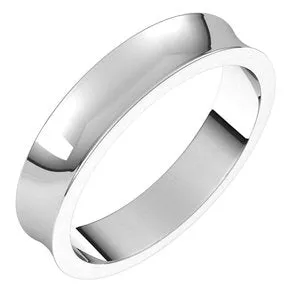 Platinum 4 mm Concave Light Band Size 7