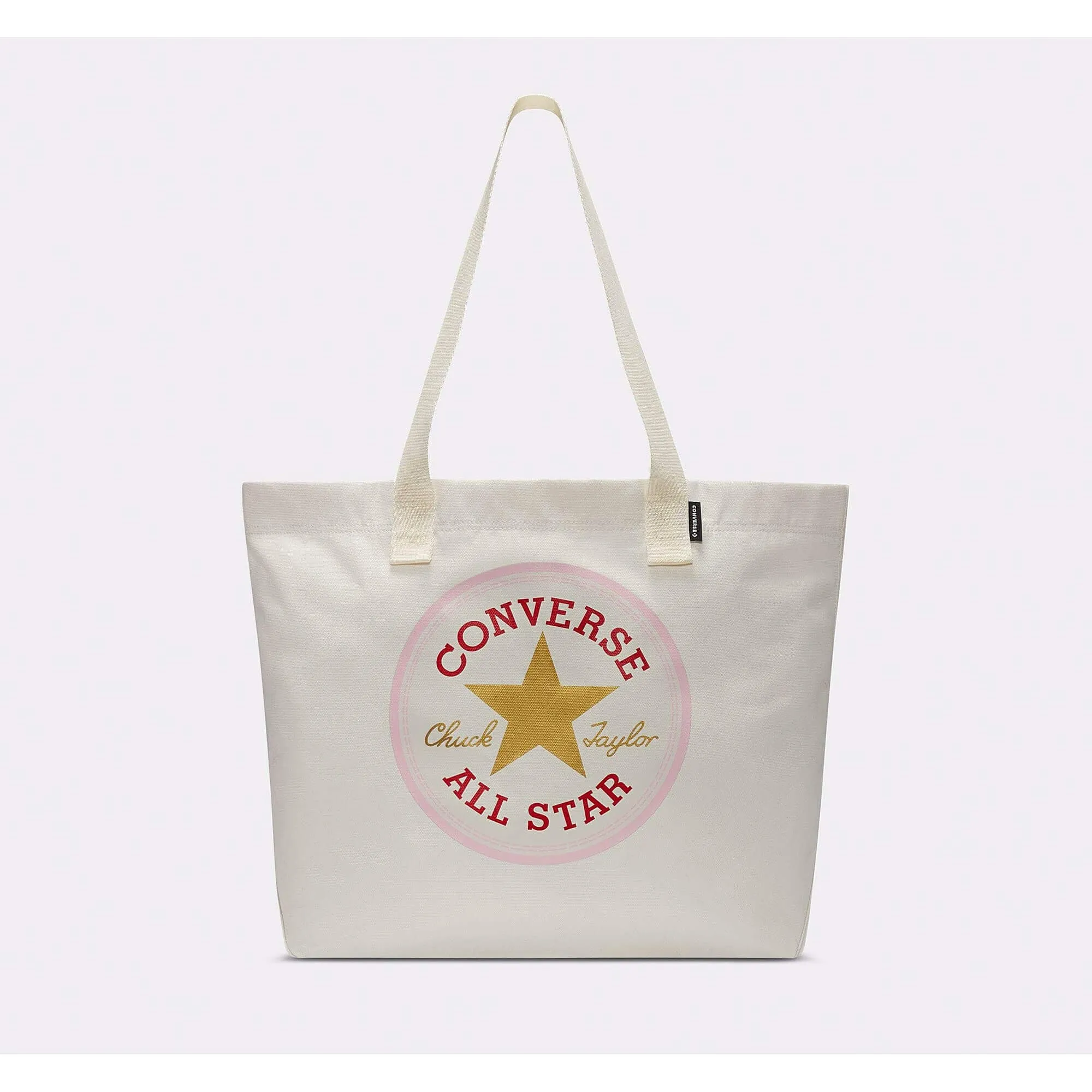 Plátenná taška Converse Radiating Love Tote BAG All Star Patch krémovo-biela