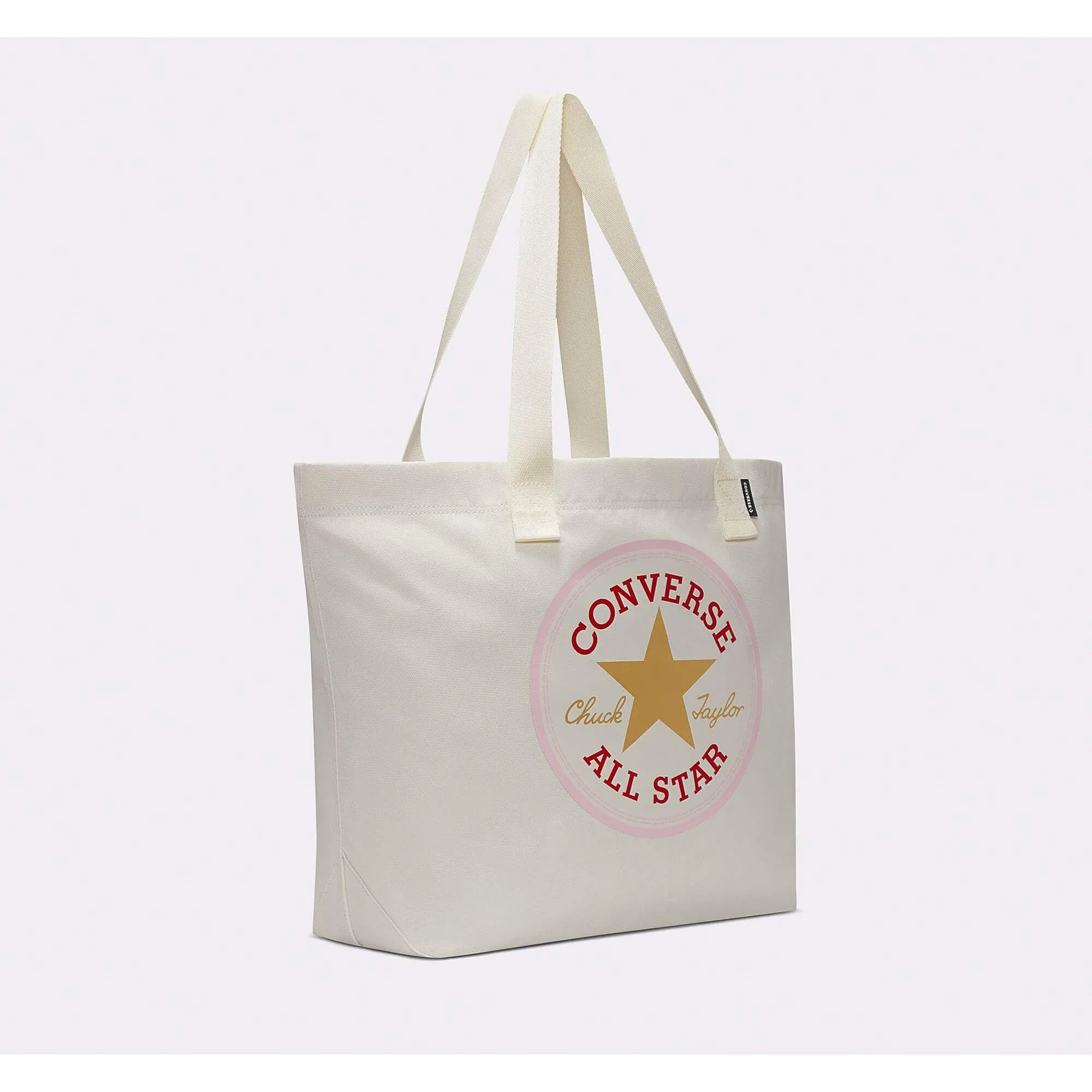 Plátenná taška Converse Radiating Love Tote BAG All Star Patch krémovo-biela