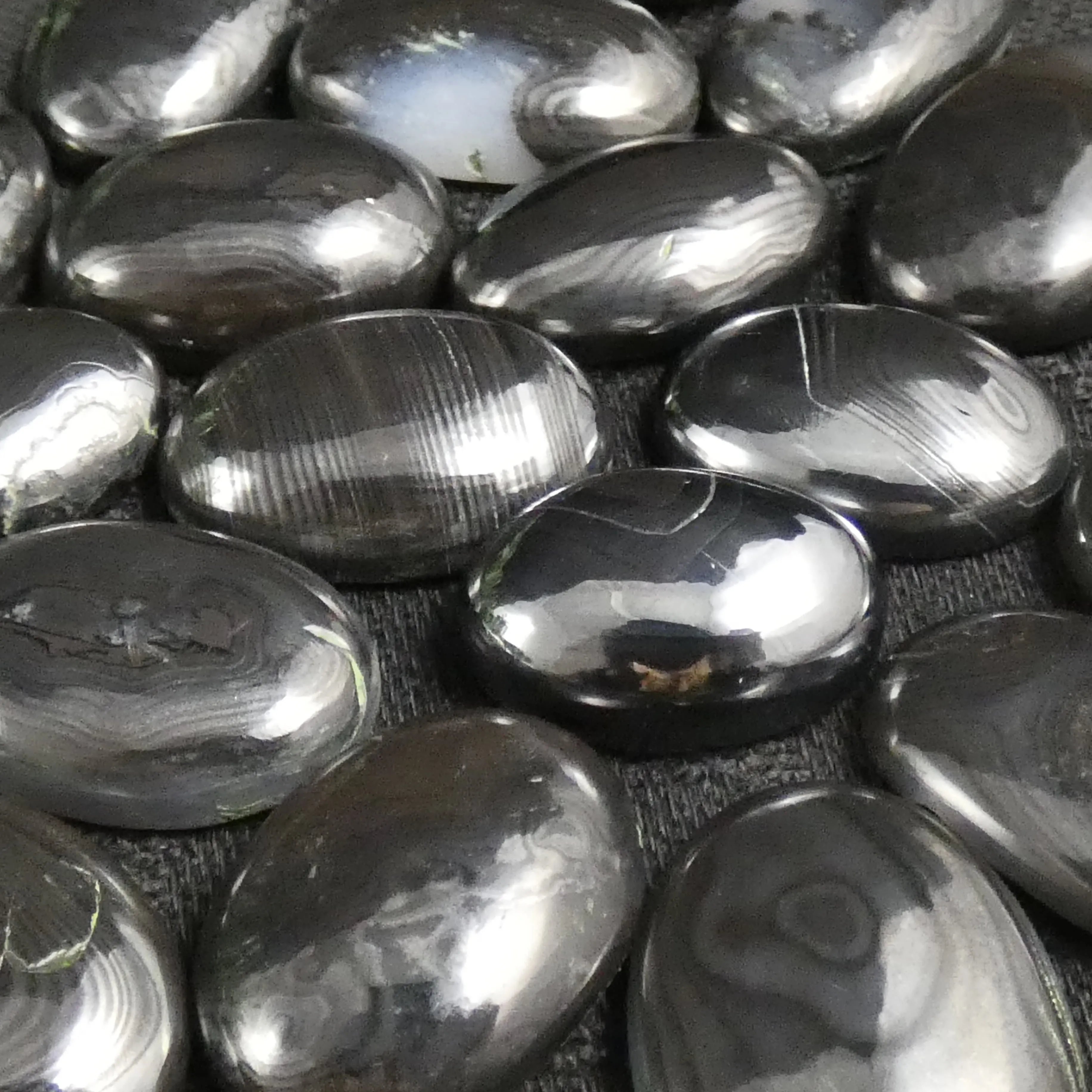Polished Psilomelane Cabochons