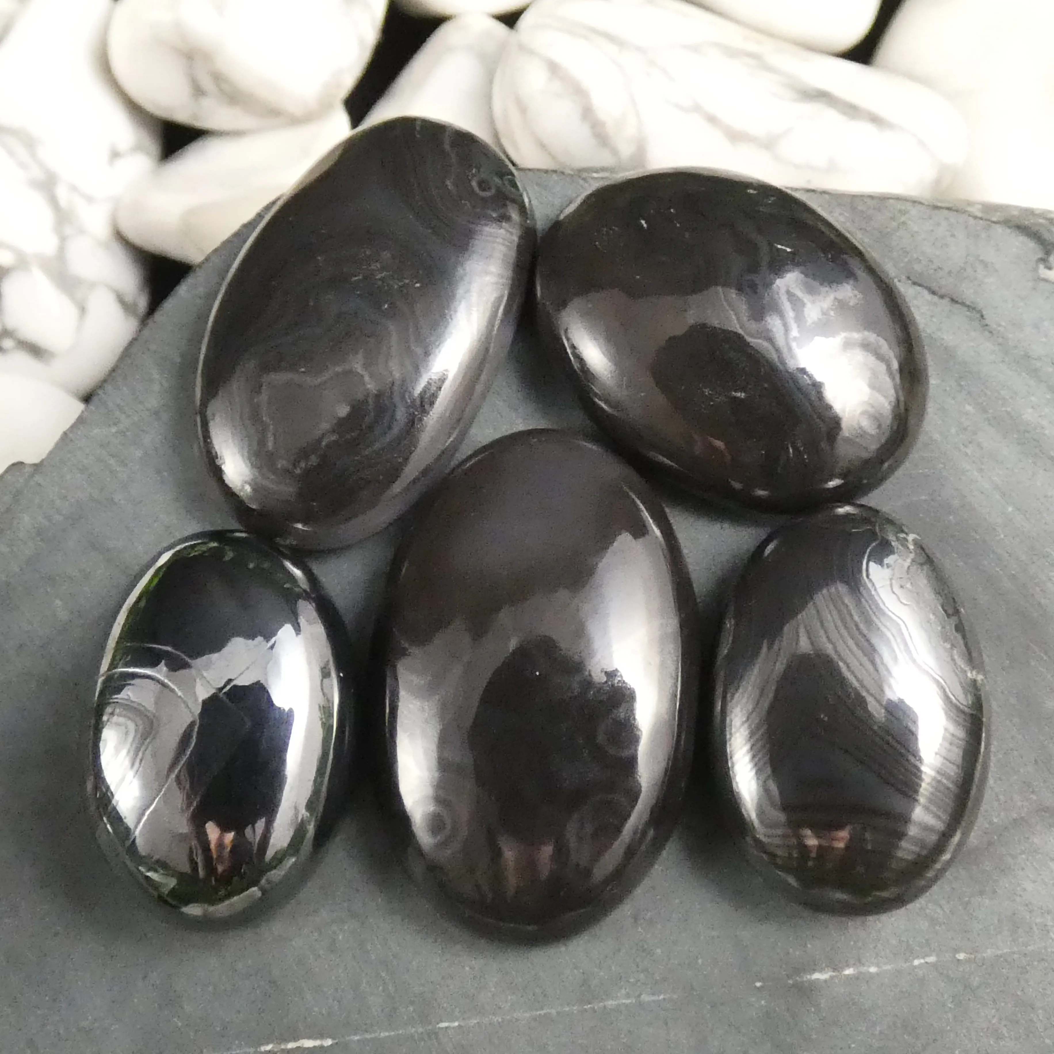 Polished Psilomelane Cabochons