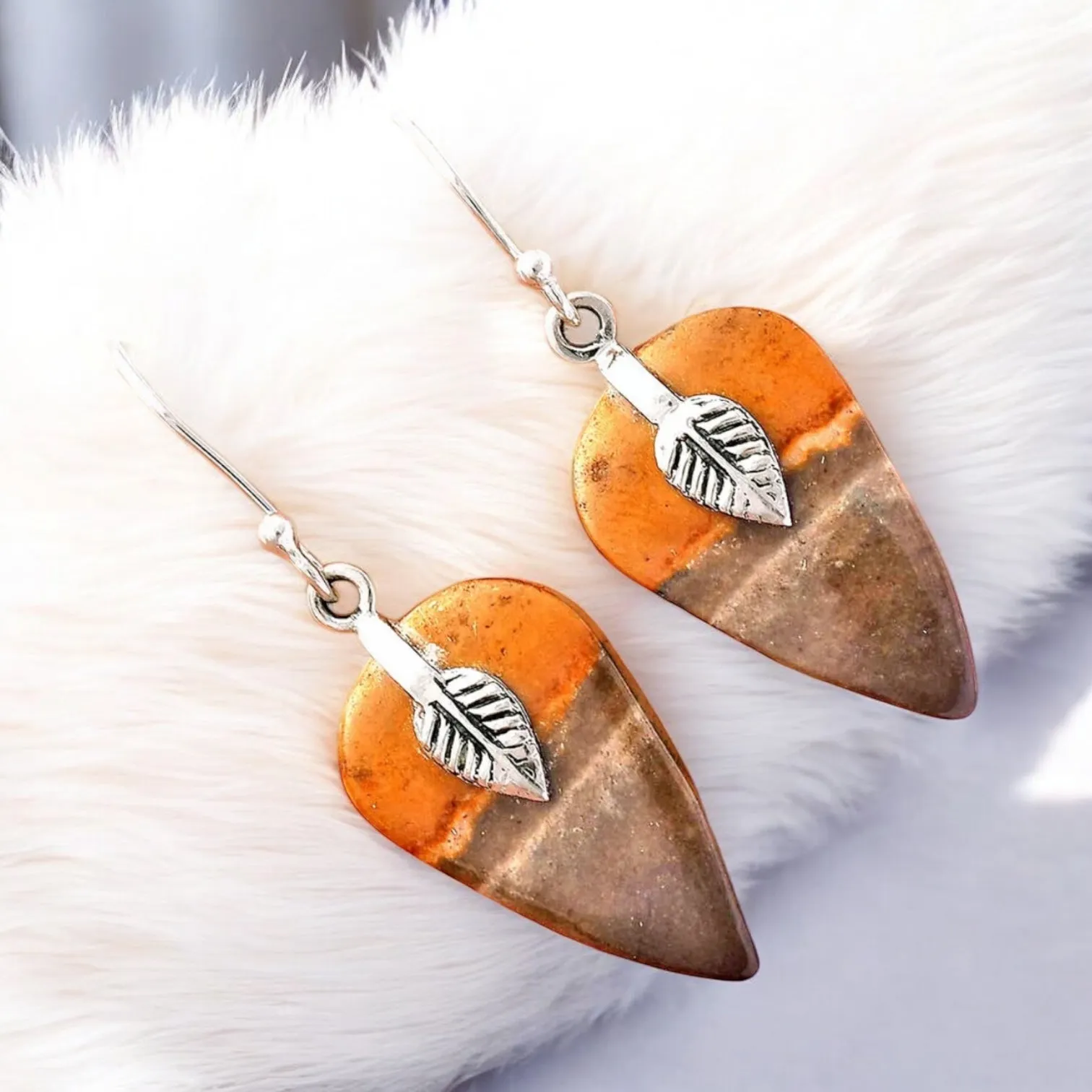 Polychrome Jasper Solid 925 Sterling Silver Earrings