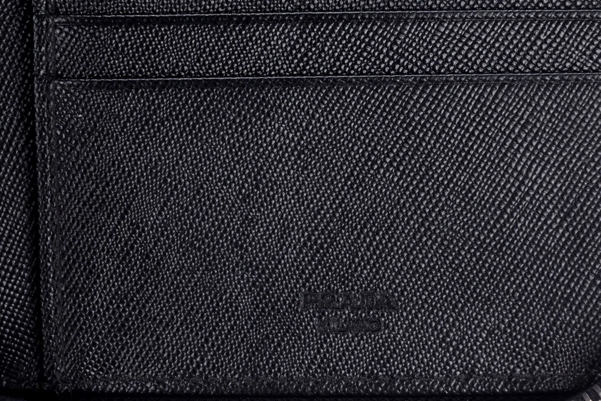 Prada 2M1220 Black Saffiano Large Zip Wallet with Cards & Box