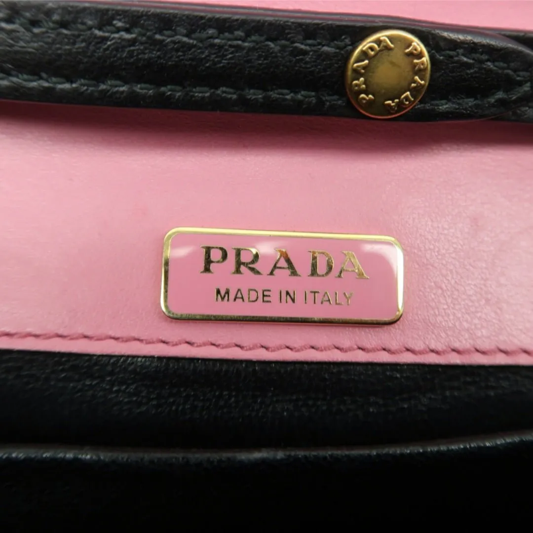 Prada Cahier Pink & Black Leather Shoulder Bag