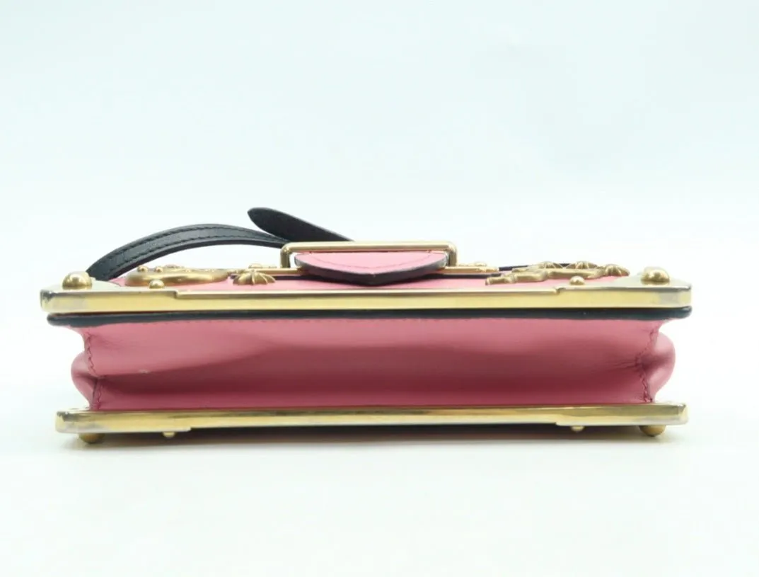 Prada Cahier Pink & Black Leather Shoulder Bag