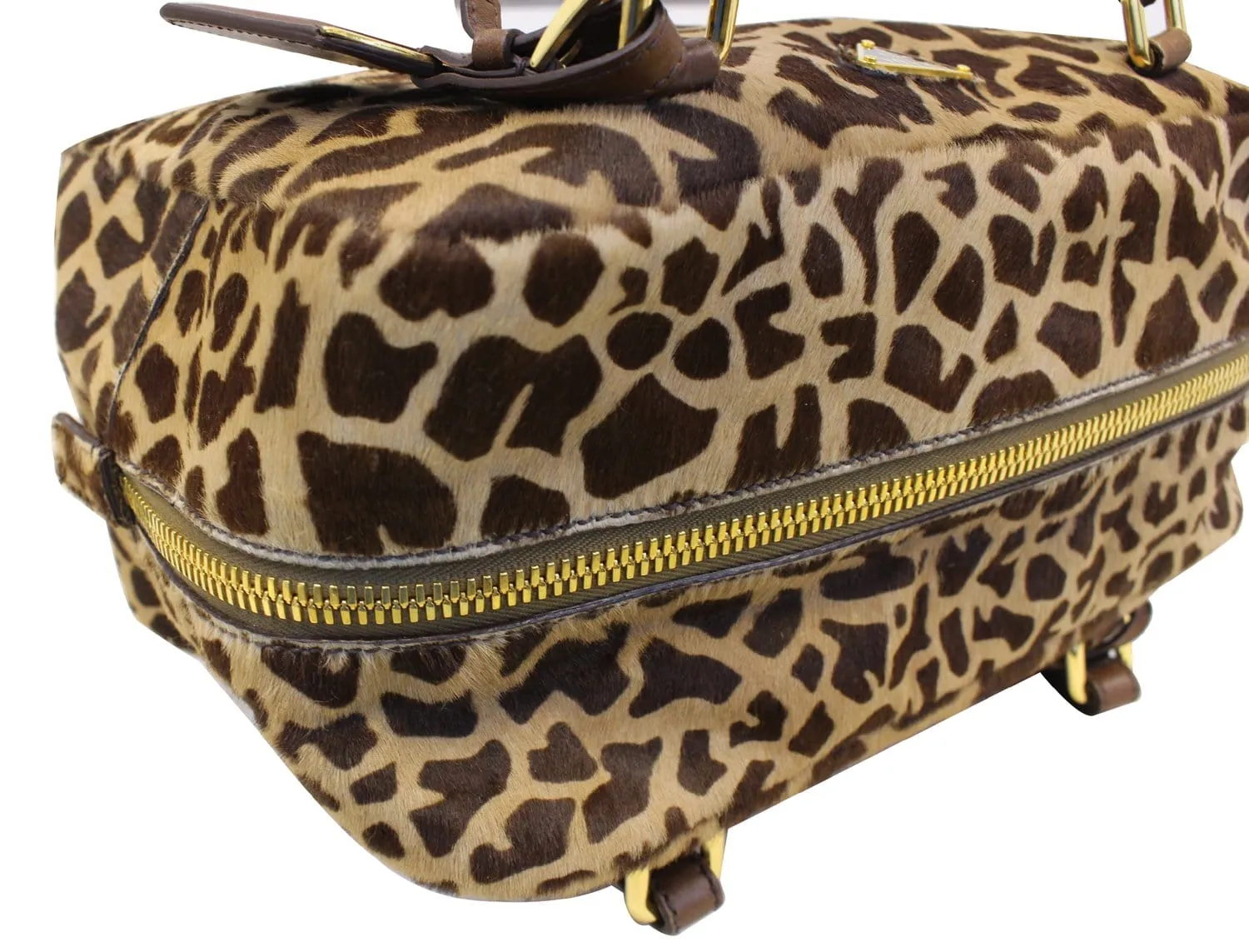 PRADA Leopard Printed Calf Hair Shoulder Bag
