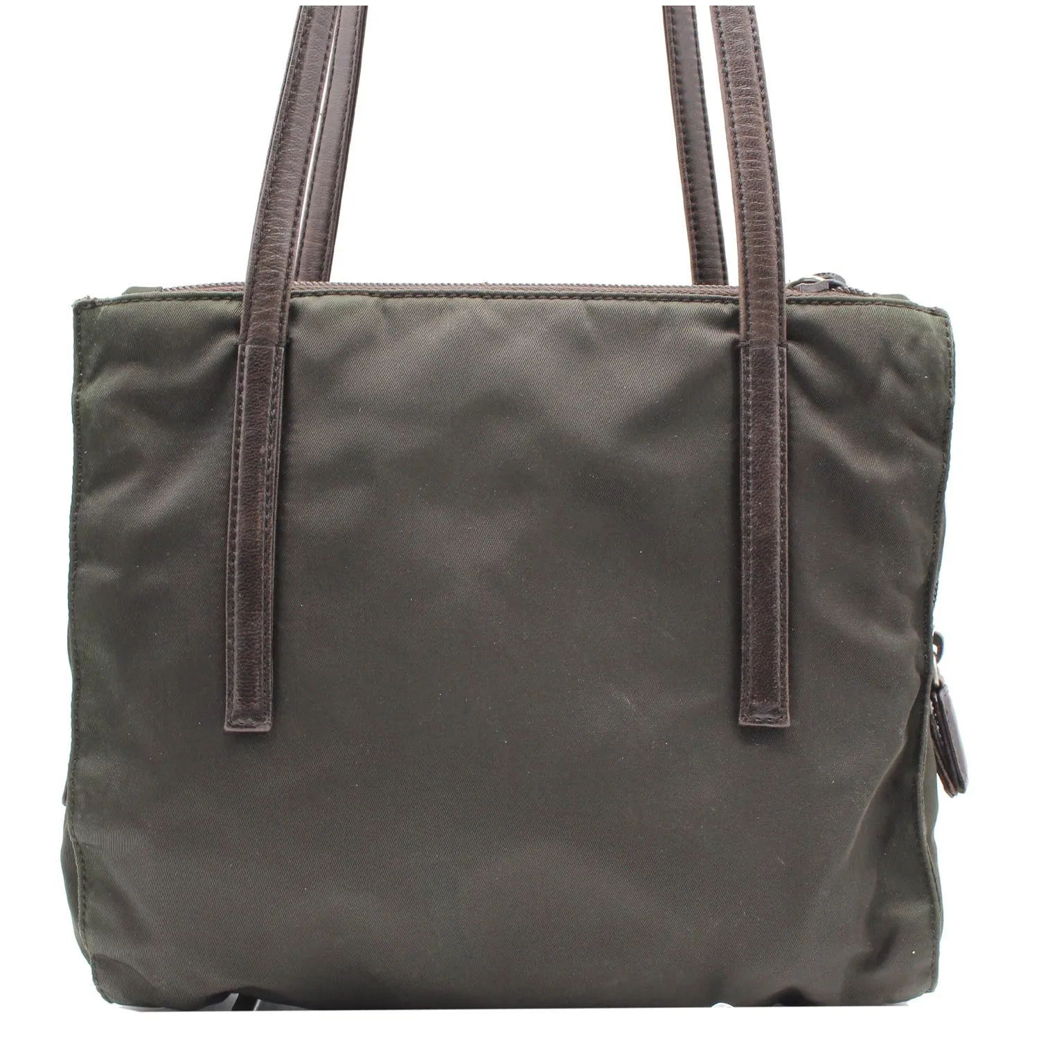 PRADA Nylon Tote Shoulder Bag Dark Green