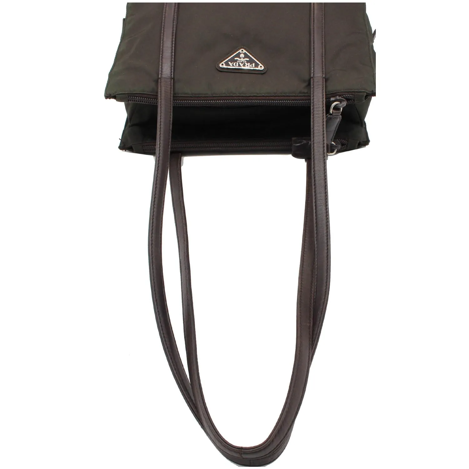 PRADA Nylon Tote Shoulder Bag Dark Green