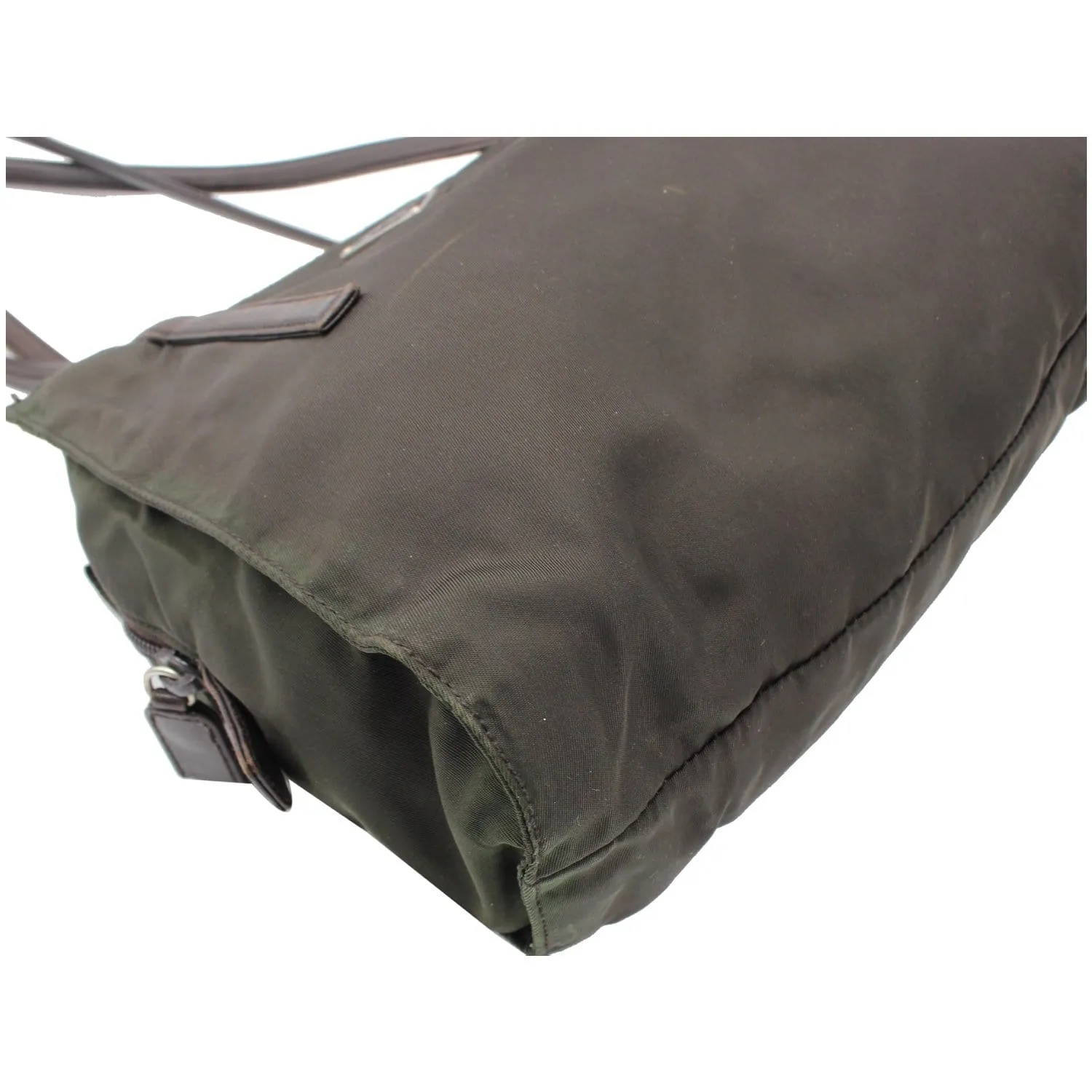 PRADA Nylon Tote Shoulder Bag Dark Green
