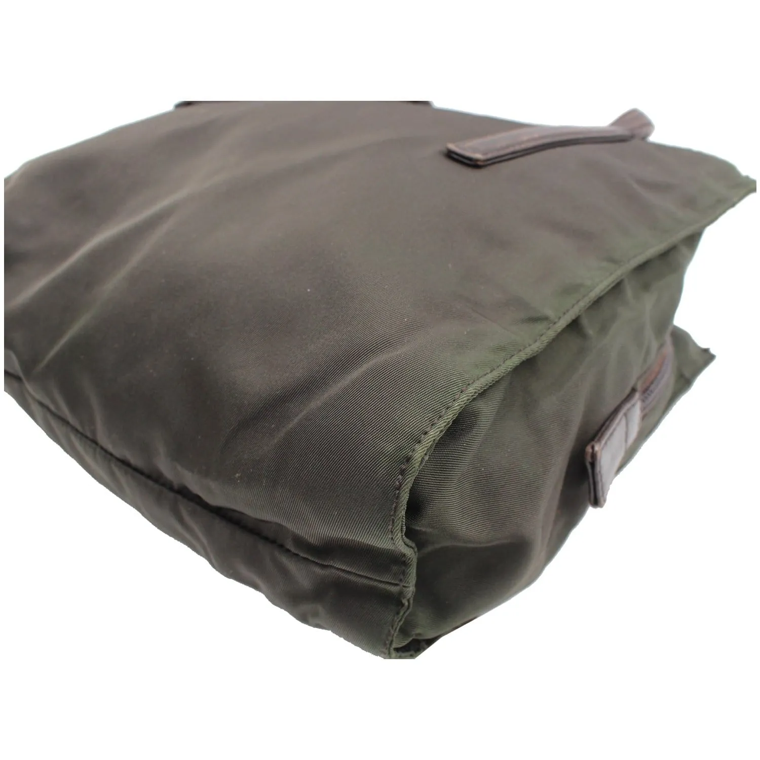 PRADA Nylon Tote Shoulder Bag Dark Green