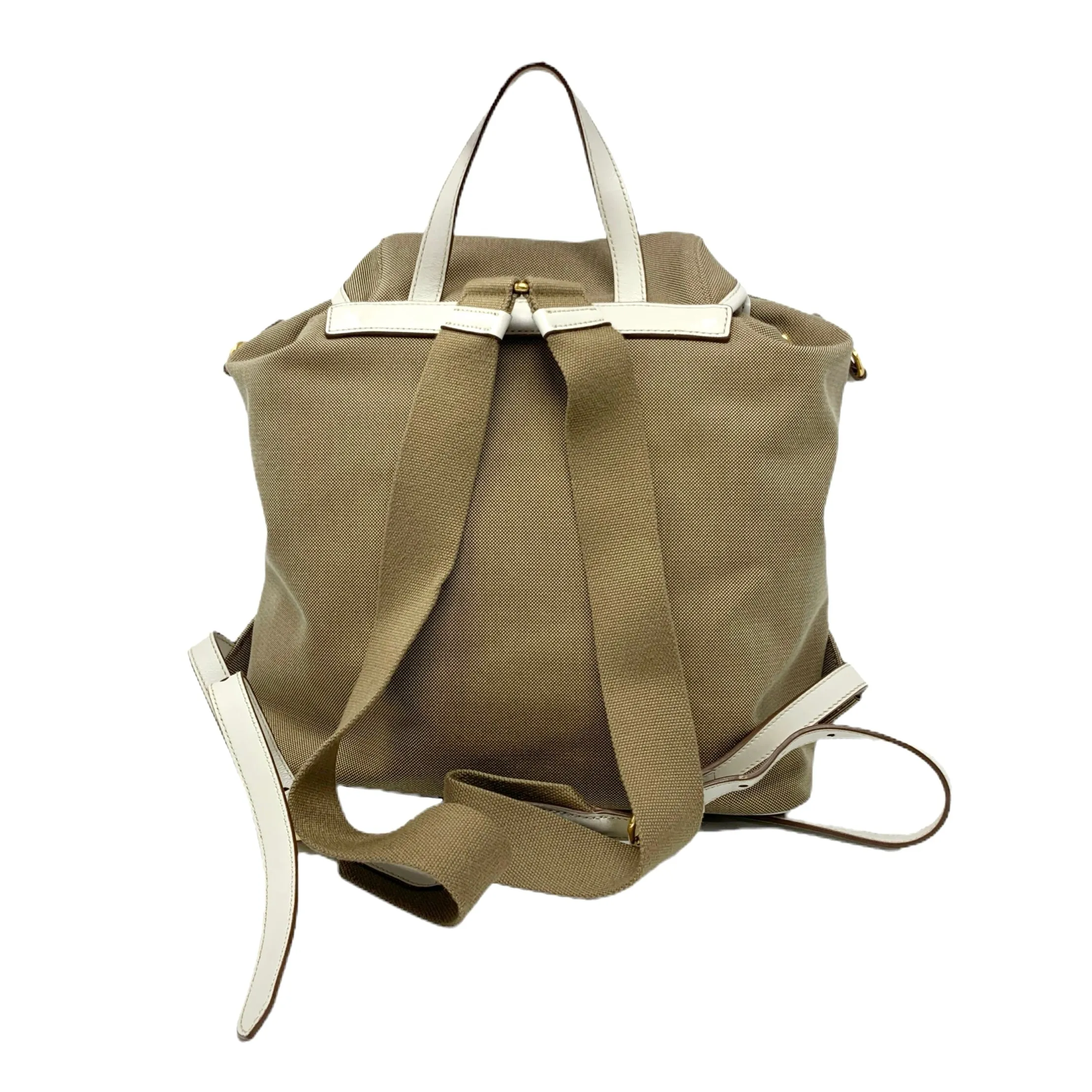 Prada Tan Canvas Logo Backpack