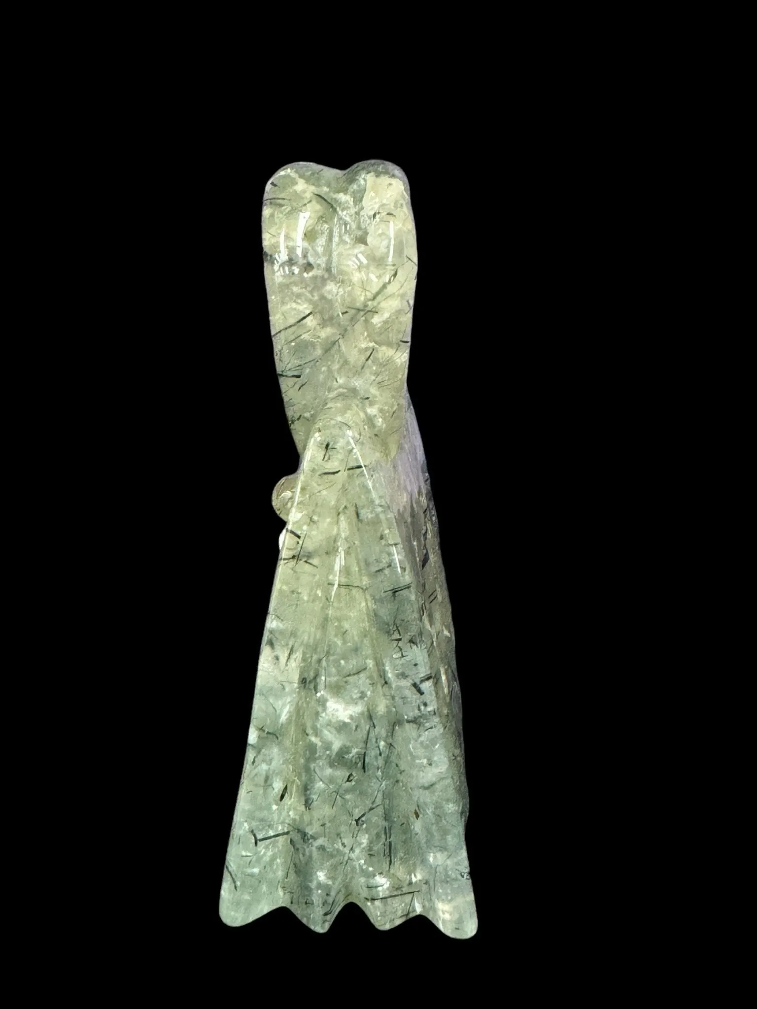 Prehnite  Handbag / Purse Carving - 3.25 inches tall